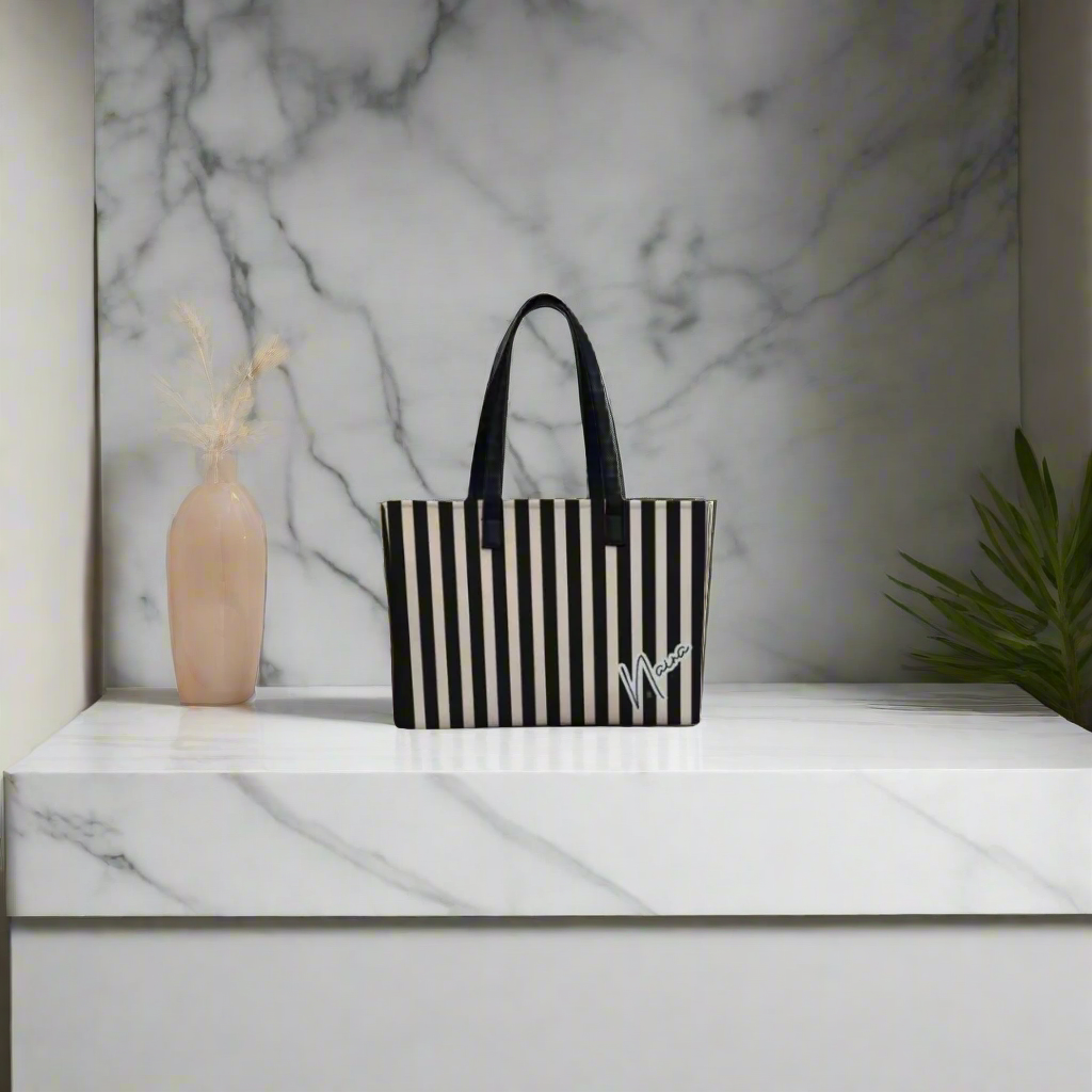 Strip printed Women's Office Bag
