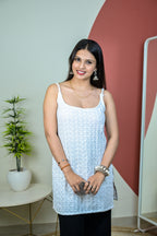 White Noodle Strap Kurti