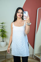 White Noodle Strap Kurti