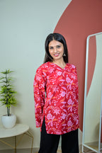 Red Bell Sleeve Kurti