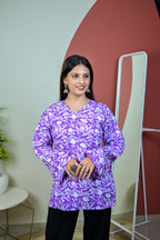 Purple Bell Sleeve Kurti