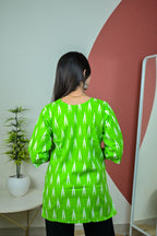 Light Green 3/4th Sleeve Short Kurti