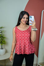 Red Anarkali Short Kurti