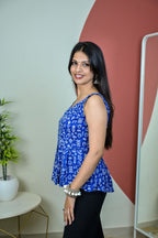 Blue Anarkali Short Kurti
