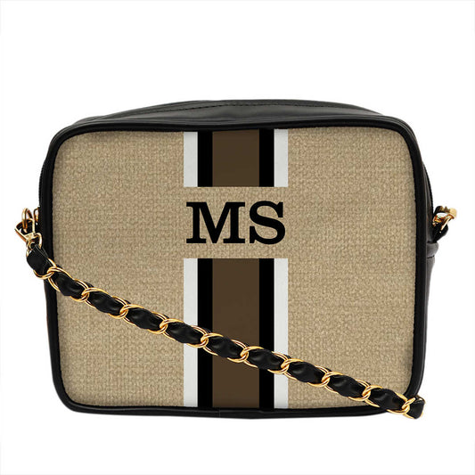 Canvas Customized Striped Sling Bag