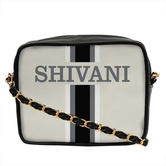 Canvas Customized Striped Sling Bag